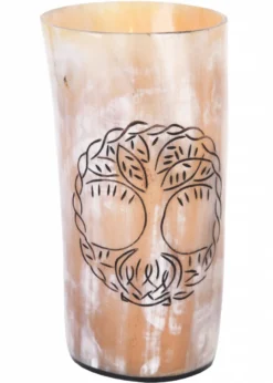 Trinkbecher aus Horn - Yggdrasil