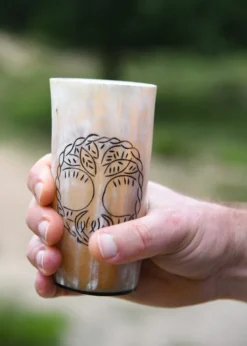 Trinkbecher aus Horn - Yggdrasil