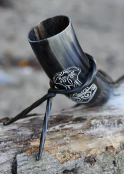 Trinkhorn mit Ständer - Mjölnir, Thorshammer