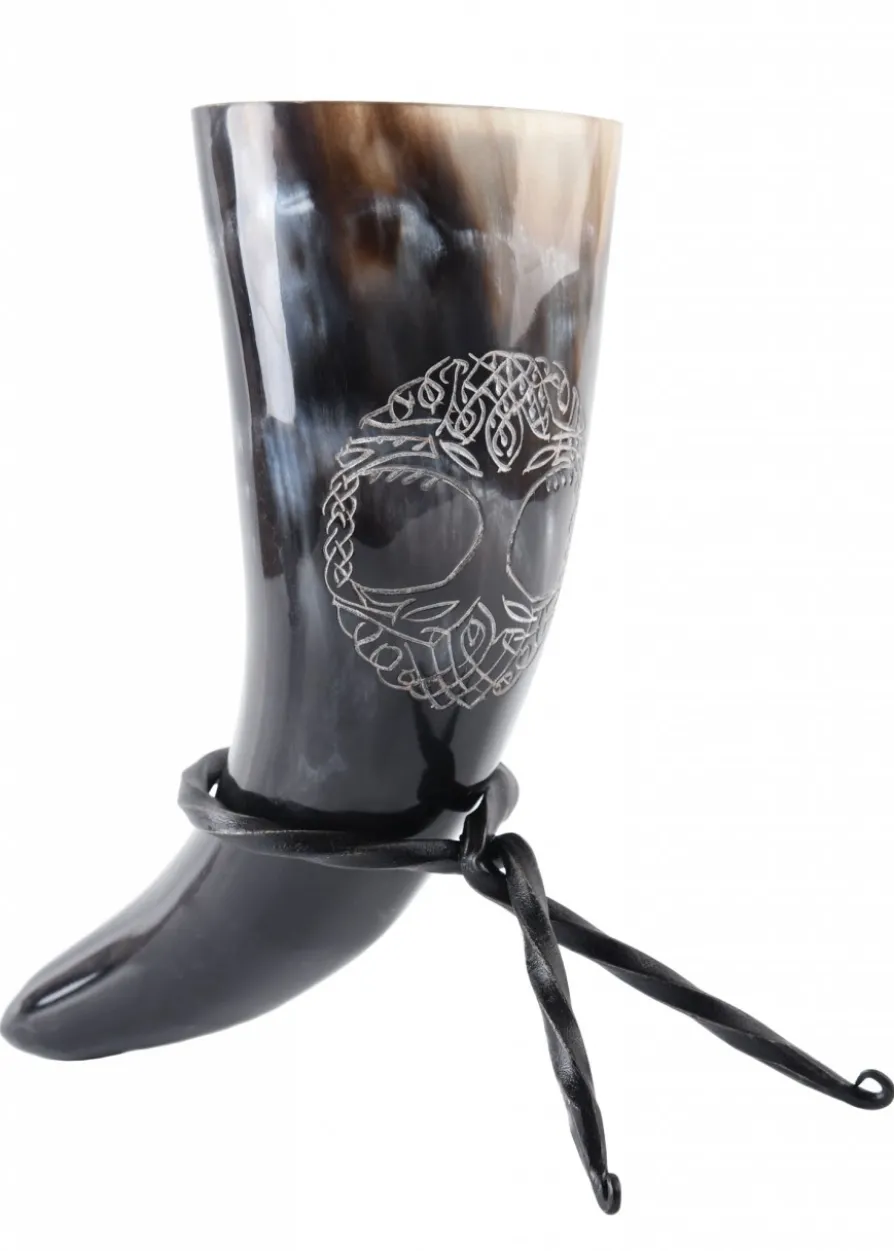 Trinkhorn mit Ständer - Yggdrasil