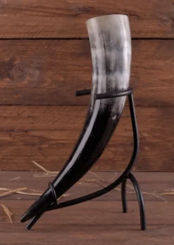 Trinkhornständer, schwarz lackiert, groß
