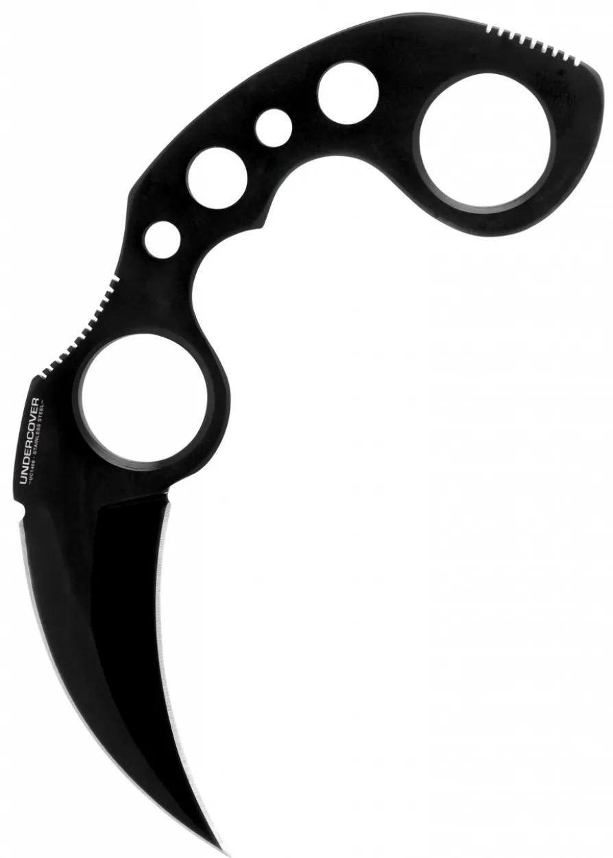 Undercover Karambit Messer mit Scheide, schwarz