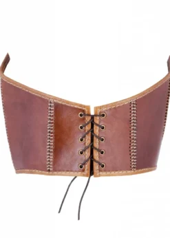Unterbrust-Corsage aus Leder, braun