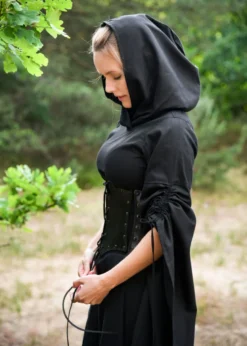 Unterbrust-Corsage aus Leder, mit Wildleder unterlegt