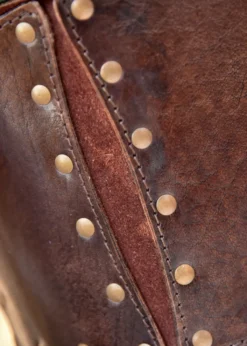 Unterbrust-Corsage aus Leder, mit Wildleder unterlegt