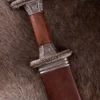 Vendelzeit-Schwert mit Scheide, Messingheft, verzinnt, Damaststahl
