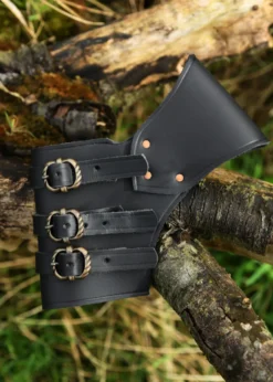 Verstellbarer Schwerthalter aus schwarzem Leder