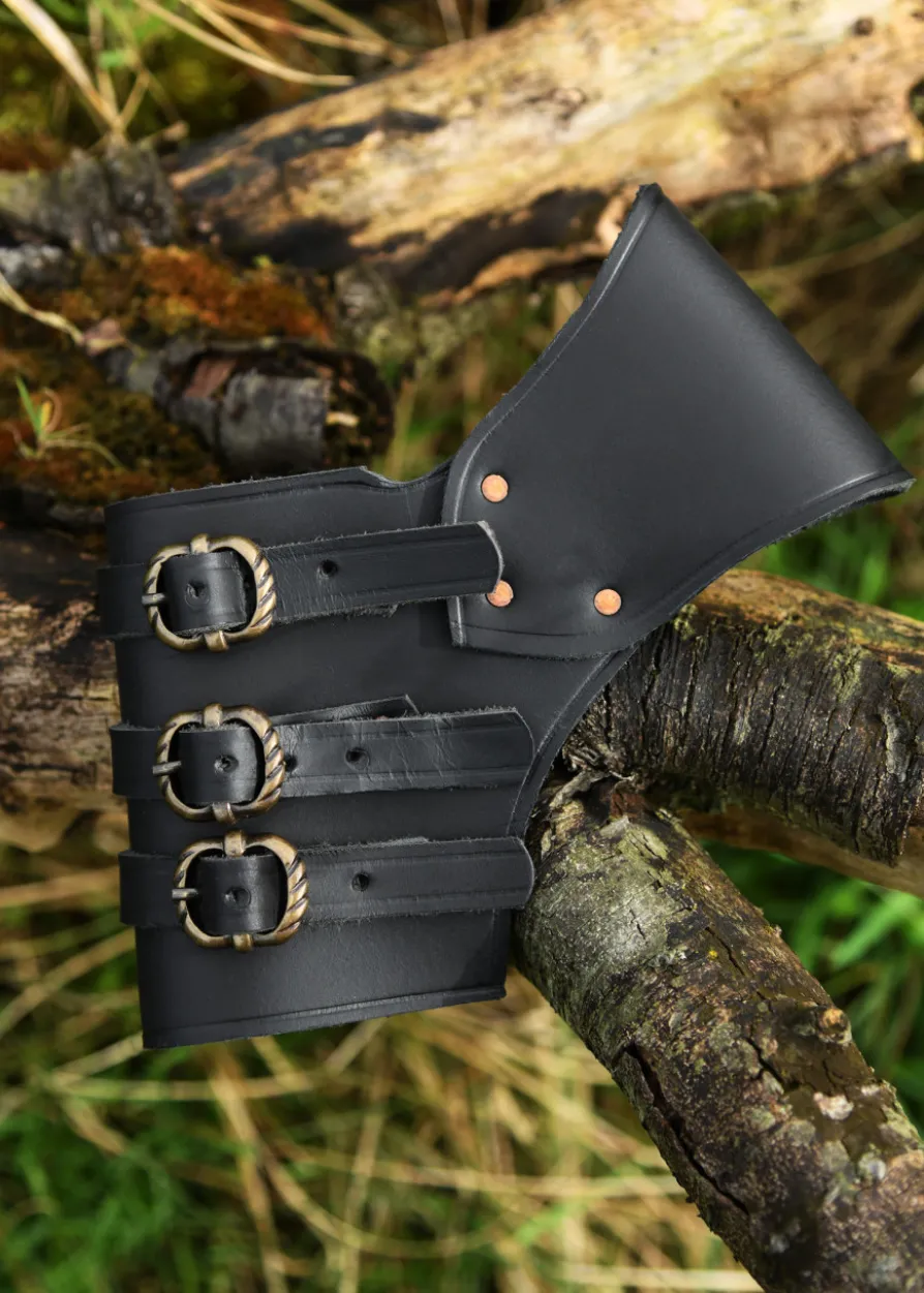 Verstellbarer Schwerthalter aus schwarzem Leder