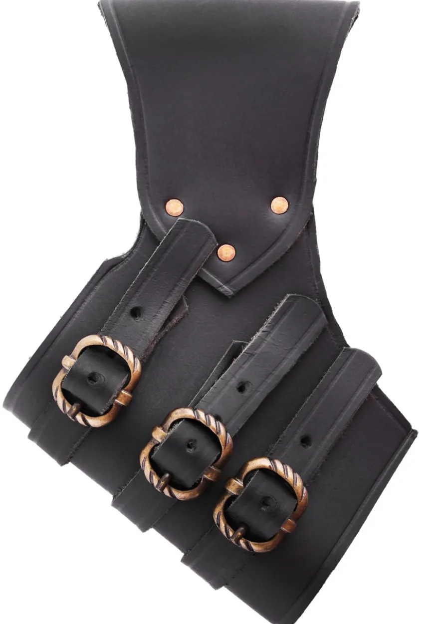 Verstellbarer Schwerthalter aus schwarzem Leder