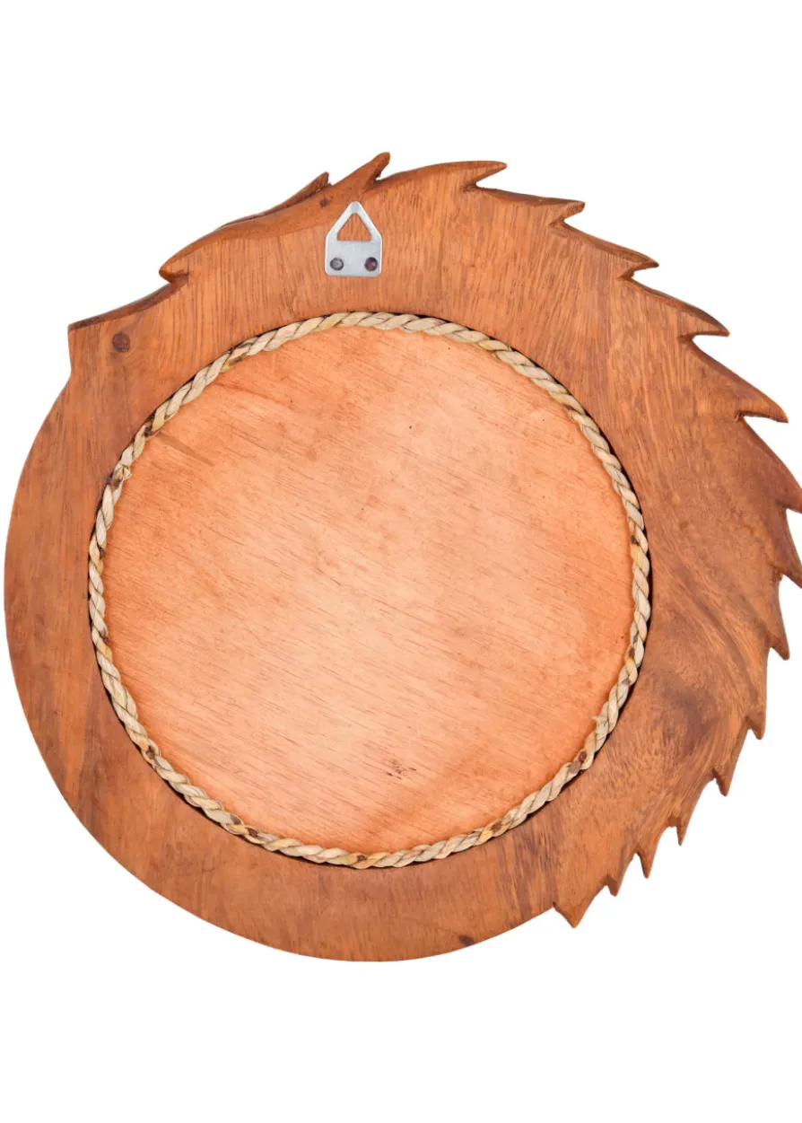 Wandspiegel Midgardschlange aus Holz, handgeschnitzt