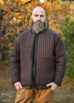Wattierte Jacke, braun - schwarz