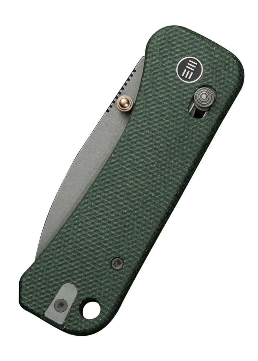 We Knife BANTER 2 GREEN CANVAS MICARTA, Taschenmesser