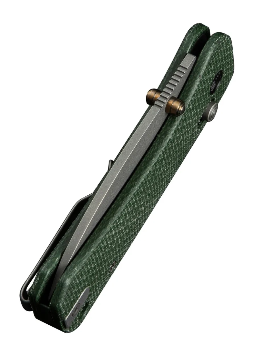 We Knife BANTER 2 GREEN CANVAS MICARTA, Taschenmesser