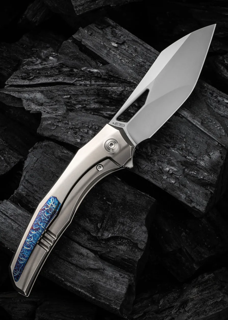 We Knife IGNIO TITAN SILBER BEAD BLASTED, Taschenmesser