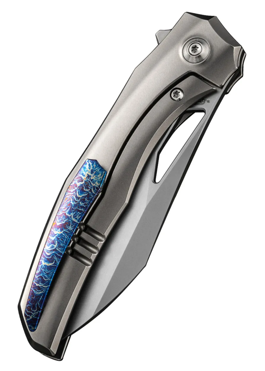 We Knife IGNIO TITAN SILBER BEAD BLASTED, Taschenmesser