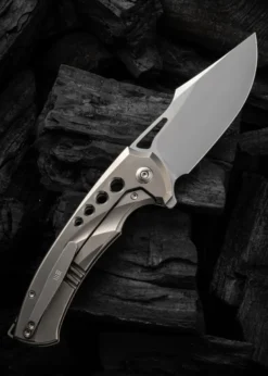 We Knife SWIFTFIN BEAD BLASTED TITANIUM SATIN, Taschenmesser