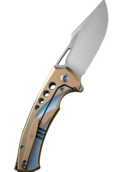 We Knife SWIFTFIN BEAD BLASTED TITANIUM BLUE GOLD, Taschenmesser
