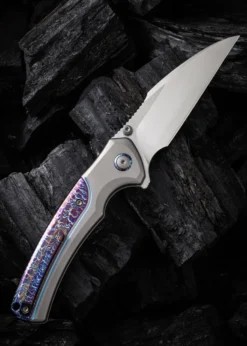 WE Knife ZIFFIUS LTD TITAN GRAU FLAMED, Taschenmesser