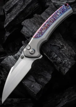 WE Knife ZIFFIUS LTD TITAN GRAU FLAMED, Taschenmesser