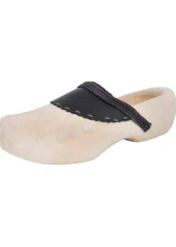 Westfälische Holzschuhe aus Pappel-Holz mit Lederkappe, paarweise gedrahtet