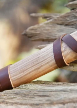 Wikinger-Axt aus Stahl, gegossen, Typ C, mit Gravur und Lederwicklung