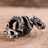Wikinger Bartperle / Lockenperle mit Drachen aus Silber