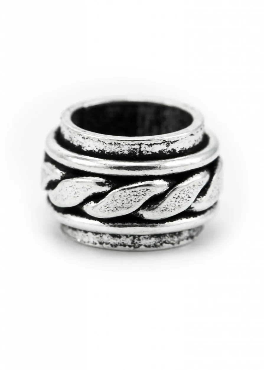 Wikinger Bartperle mit Knotenmuster aus Silber
