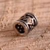 Wikinger Bartperle mit Rautenmuster aus Silber