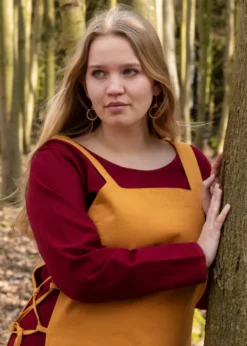 Wikinger Überkleid, Trägerkleid Tinna, senfgelb