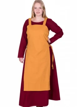 Wikinger Überkleid, Trägerkleid Tinna, senfgelb