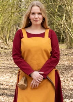 Wikinger Überkleid, Trägerkleid Tinna, senfgelb