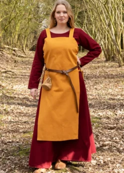 Wikinger Überkleid, Trägerkleid Tinna, senfgelb