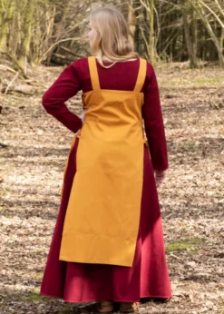 Wikinger Überkleid, Trägerkleid Tinna, senfgelb
