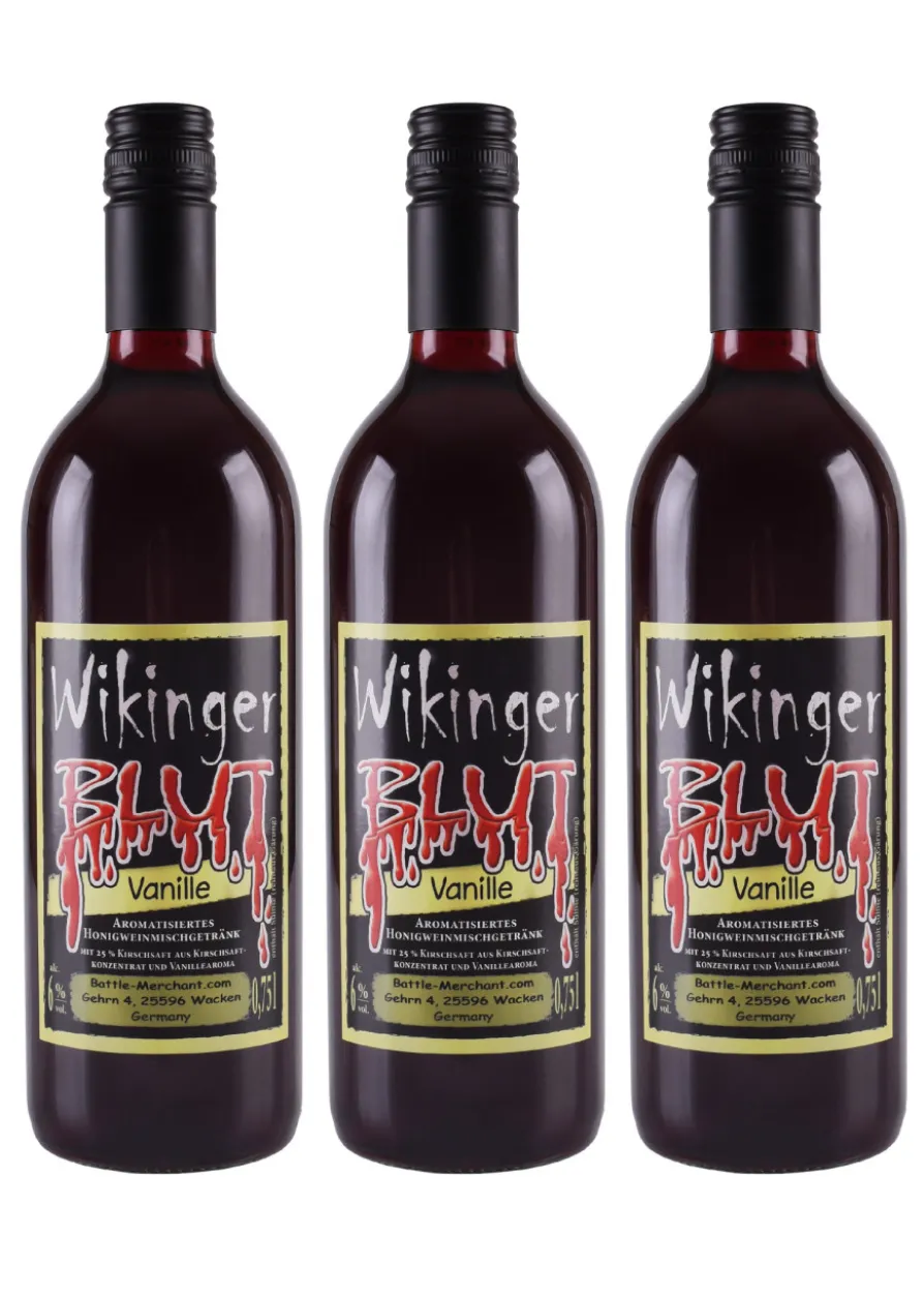 Wikingerblut mit Vanille: Met mit Kirschsaft, 0,75 l Flasche, 6% Vol.