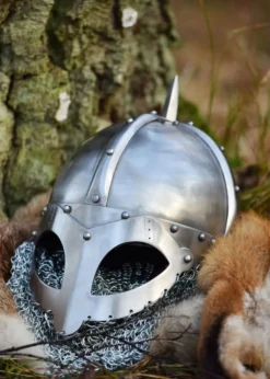 Wikinger Brillenhelm, mit Kettenbrünne, 2 mm Stahl