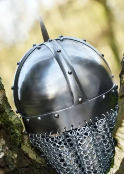 Wikinger Brillenhelm, mit Kettenbrünne, 2 mm Stahl