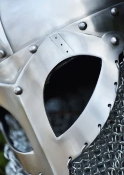 Wikinger Brillenhelm, mit Kettenbrünne, 2 mm Stahl