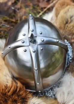 Wikinger Brillenhelm, mit Kettenbrünne, 2 mm Stahl