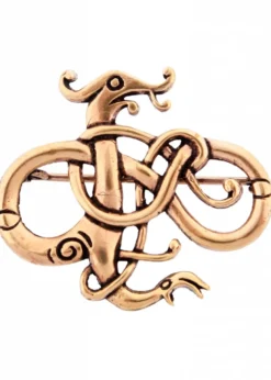 Wikinger Brosche, Drache, aus Bronze