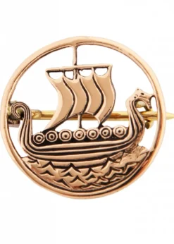 Wikinger Brosche mit Drachenboot, aus Bronze