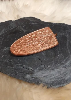 Wikinger Brosche, Zungenfibel aus Birka, Bronze, Paar, mit leichten Mängeln