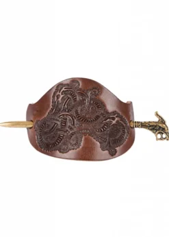 Wikinger-Haarspange Haithabu aus Leder mit Nadel