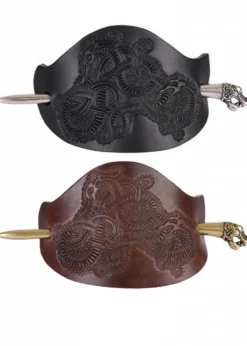 Wikinger-Haarspange Oseberg aus Leder mit Nadel