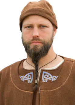 Wikinger Kappe Leif, Diamantköper, Wolle, braun