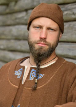 Wikinger Kappe Leif, Diamantköper, Wolle, braun