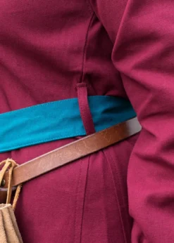 Wikinger Kleid Jona, weinrot/petrol