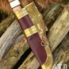 Wikinger-Messer aus Damaststahl mit Holz-/Knochengriff