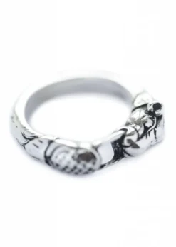 Wikinger Ring mit Hundekopf, Silber