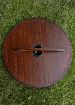 Wikinger Rundschild, aus Holz, mit nordischem Pferdemotiv