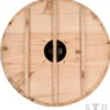 Wikinger Rundschild aus Holz und Segeltuch, mit Eisenbuckel